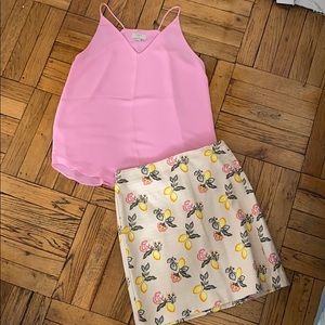LOFT- Pink chiffon V-Neck Cami